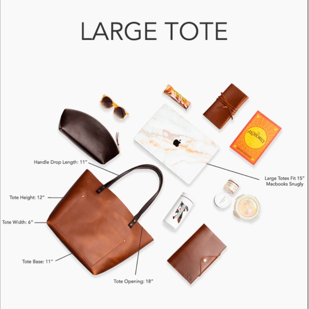 🚫SOLD🚫🦄 new portland leather • peacock large tote - Picture 7 of 10